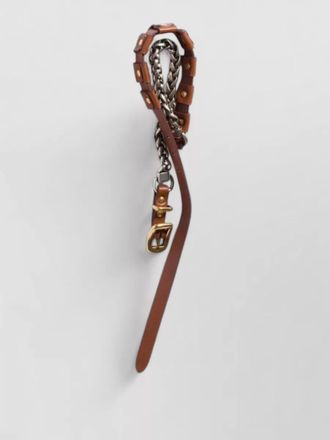 Miu Miu leather belt adjustable length chain detail