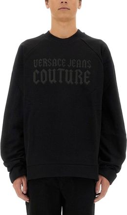Versace Jeans Couture Bold Logo Print Sweatshirt With Raglan Sleeves