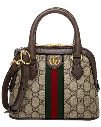 Gucci Ophidia Mini Gg Supreme Canvas & Leather Top Handle Bag