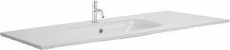 Crosswater Glide II Wastafel inbouw - 100x45cm - 0 kraangaten - glas - Ice white
