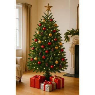 Clifton Premier Norway Spruce Christmas Tree - Fresh Cut - 1.5m - 1.75m (5 - 6ft) in Green