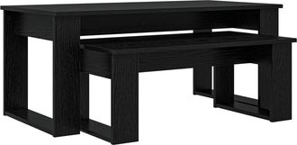 vidaXL Juego De Mesas De Centro 2 Uds. Roble Negro 100 X 50 X 42 Cm Vidaxl