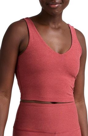 Beyond Yoga Good Day Space Dye Crop Tank in Faded Rose Heather at Nordstrom, Size X-Small
