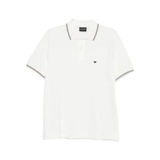 Emporio Armani Polo Shirt met logo-borduursel - Heren - Polos - Wit - 2XL - Katoen - Tops