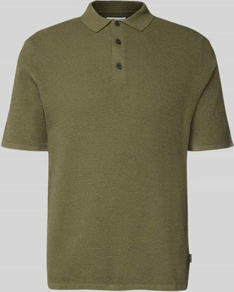 Jack & Jones Jack & Jones Regular Fit Poloshirt mit Strukturmuster Modell GEORGE in Oliv, Gr&ouml;&szlig;e XXL