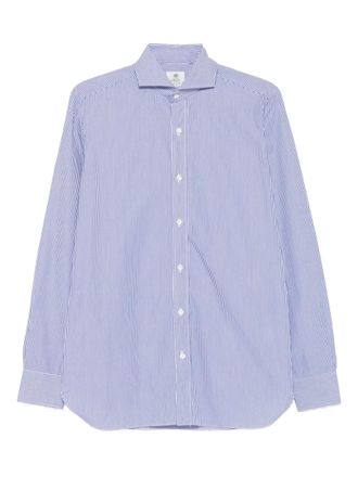 Borrelli Napoli Gestreept katoenen overhemd - Blauw