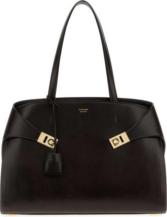 Ferragamo Dark Brown Hug Shopping Bag