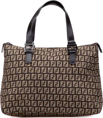 Fendi Borsa tote in tela con motivo Zucchino 2000-2010 - Marrone