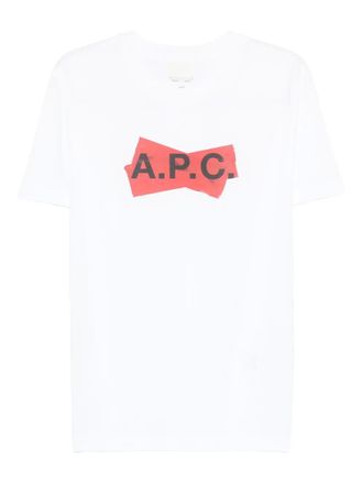 A.P.C. T-shirt met logodetail - Wit