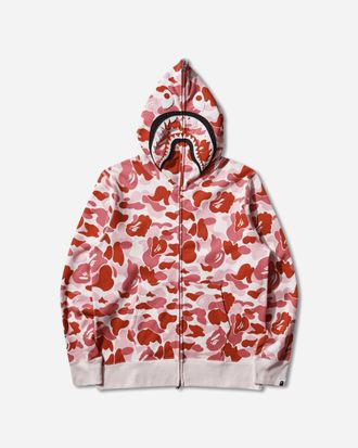 A Bathing Ape Men s ABC Camo 2nd Shark Full Zip Hoodie Pink