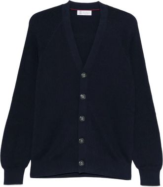 Brunello Cucinelli English Rib Knit Cardigan