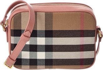 Burberry Check Canvas & Leather Crossbody
