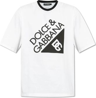 Dolce & Gabbana T-shirt met bedrukt logo - Heren - T-shirts - Wit - S - Katoen - Tops