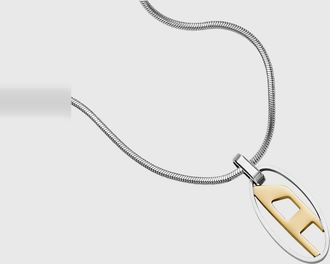 Diesel Two-Tone Stainless Steel Pendant Necklace - Necklaces - Unisex - Silver