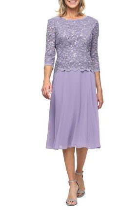 Alex Evenings Faux Two-Piece Cocktail Dress in Heather at Nordstrom, Size 18