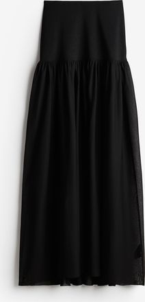 H&M Langer Jerseyjupe - Schwarz