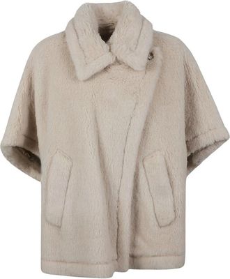 Max Mara Tebe1 Cape - Dames - Jassen - Beige - Maat: ONE Size Zijde