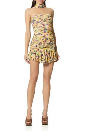 AFRM Ineson Floral Print Strapless Minidress in Tossed Ditsy at Nordstrom, Size X-Small