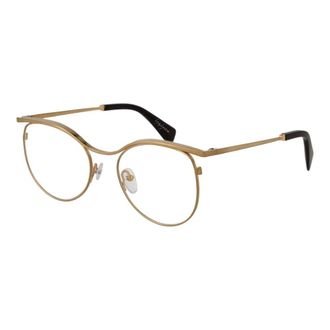 Yohji Yamamoto Glasses, female, Yellow, Size: ONE SIZE Round Metal Optical Frame