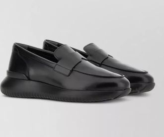 Hogan loafer shoe round toe rubber sole