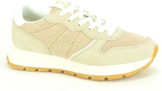 Sun 68 Beige Glitter Runner Sneakers - Dames - Sneakers - Beige - 36 EU - Schoenen