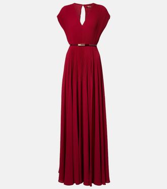 Max Mara Elegante pliss&eacute; georgette gown