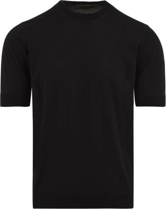 FILIPPO DE LAURENTIIS Katoenen T-shirt met ronde hals - Heren - Ronde hals truien - Zwart - 3XL - Katoen - Truien & Vesten
