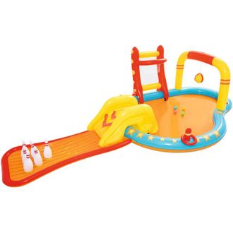 Bestway Piscina Hinchable Autoportante Infantil Bestway 435x213x117 Cm Tobog&aacute;n, 6 Bolos, 2 Aros Y 4 Bolas Dise&ntilde;o Lil Champ R&aacute;pida Instalaci&oacute;n