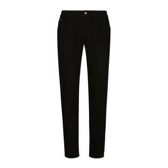Dolce & Gabbana Slim-fit Jeans, male, Black, Size: 2XL Slim Fit Black Cotton Stretch Jeans