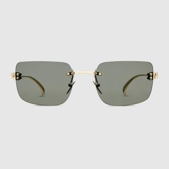 Gucci Frameless Square Sunglasses, Gold