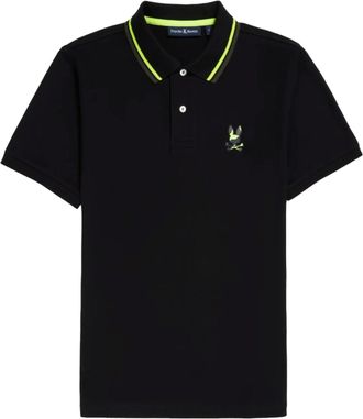 Psycho Bunny Mens Plano Pique Polo Black B6K334Z1PC-BLK