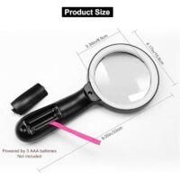 OEM Lupa Iluminada, Lupa Port&aacute;til Grande De 10 Aumentos, Lupa Iluminada Con 12 Led Para Degeneraci&oacute;n Macular, Lectura Para Personas Mayores, Soldadura, In