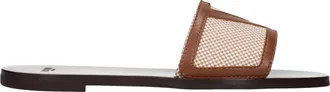Valentino Garavani Damess Slippers En Klompen Beige/Bruine Stof