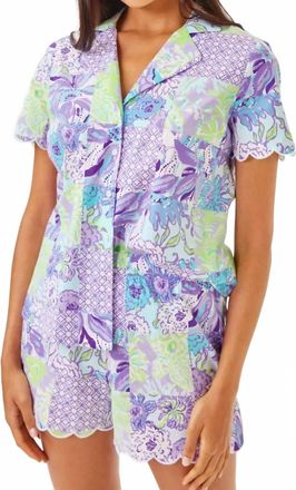 Lilly Pulitzer Marlita Pajama Top In Multi Juicy Story Patch