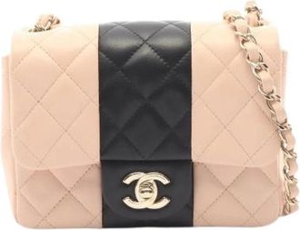 Chanel Pre-owned Mini Matelasse Lamslederen Schoudertas - Dames - Vintage Schoudertas - Roze - ONE Size - Leer - Vintage