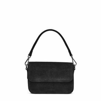 Aquatalia Womens Aria Crossbody, Black Suede, S, Aria Crossbody