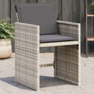 vidaXL Sillones De Jard&iacute;n Con Cojines 4 Uds Rat&aacute;n Sint&eacute;tico Gris Claro Vidaxl