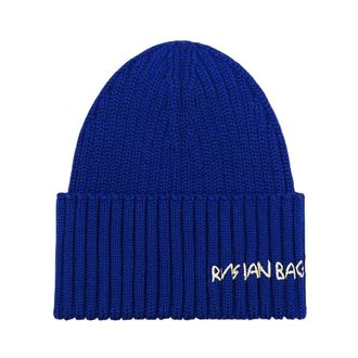 Ruslan Baginskiy Handgebreide muts - Dames - Accessoires - Blauw - Maat: ONE Size Wol