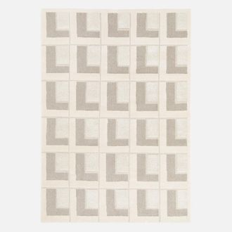 Sweeek Alfombra Interior Con Motivos Geom&eacute;tricos Crema