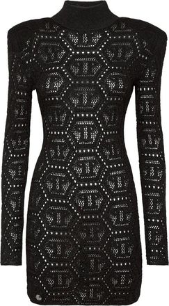 Philipp Plein Dames, Jurken, Zwart, Maat: S Jersey