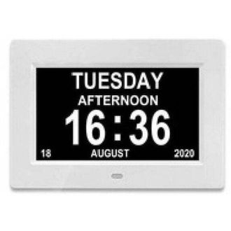 OEM Reloj Digital De 7 Pulgadas Con Calendario, Fecha Y Hora, Reloj Para Padres Con Alzheimer, Recordatorio De Medicamentos Para Abuelos Y Ni&ntilde;os - Blanco-