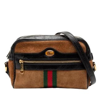 Gucci Pre-owned Cross Body Bags, female, Brown, Size: ONE SIZE Pre-owned Suede Crossbody Bag