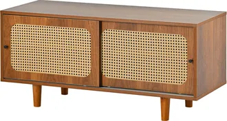 STILVORA Armario Zapatero De 2 Puertas Con Estante Ajustable, Para Recibidor O Dormitorio, En Tablero De Part&iacute;culas, 104 X 40 X 48 Cm, Nogal