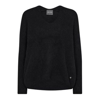 Mos Mosh Black V-Neck Knit Jumper - female - MOS MOSH - V-neck Knitwear - Black - XS - Knitwear
