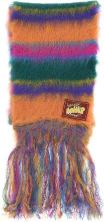 Marni Mohair Blend Gestreepte Sjaal met Franjes - Heren - Wintersjaals - Veelkleurig - ONE Size - Wol - Accessoires