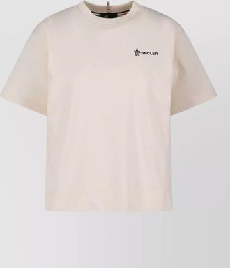 Moncler crew neck top featuring short sleeves