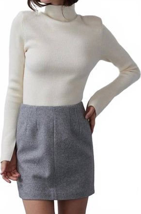 Crescent Lyla Wool Tweed Skirt In Grey