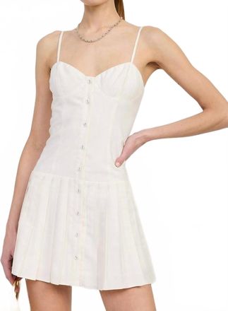 Emory Park Spaghetti Strap Pleated Mini Dress In White