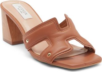 Freebird by Steven Avina Block Heel Slide Sandal in Cognac at Nordstrom Rack, Size 6.5