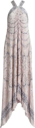 Alberta Ferretti Alberta Ferretti, Gowns, female, Pink, Size: XS Printed Long Gown with Open Back